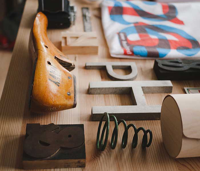 workshop items on table